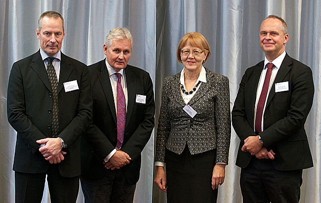 Generaldirektör Thomas Pålsson tillsammans med representanter från de statliga servicecentren i Danmark, Finland och Island